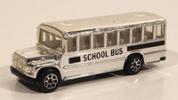 1995 Hot Wheels Silver School Bus Chrome Die Cast Toy Car Vehicle