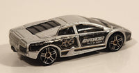 2004 Hot Wheels Roll Patrol Lamborghini Murcielago Silver Die Cast Toy Car Vehicle