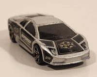 2004 Hot Wheels Roll Patrol Lamborghini Murcielago Silver Die Cast Toy Car Vehicle