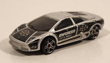 2004 Hot Wheels Roll Patrol Lamborghini Murcielago Silver Die Cast Toy Car Vehicle