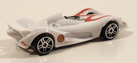 2008 Hot Wheels Speed Racer Movie Mach 6 White Plastic Die Cast Toy Car Vehicle PR5
