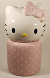 2024 Blue Sky Clayworks Sanrio Hello Kitty Pink and White Polka Dot 10" Ceramic Cookie Jar