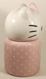 2024 Blue Sky Clayworks Sanrio Hello Kitty Pink and White Polka Dot 10" Ceramic Cookie Jar