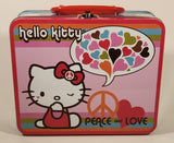 2010 Pressman Toy Corporation Sanrio Hello Kitty Peace Love Tin Metal Lunch Box