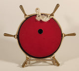 Vintage Adorna Captain's Ship's Wheel Brass Knobbed Wood Cased Barometer with Rope Hanger Made in France