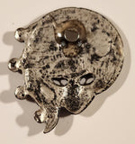 Mardi Gras Carnival Masquerade Mask Rhinestone Enamel 1 7/8" x 2" Pewter Metal Fridge Magnet