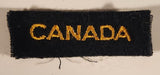 Canadian Army Canada Armed Forces Yellow Thread on Black 3/4" x 2 1/4" Embroidered Fabric Patch Badge