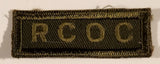 Royal Canadian Army RCOC Ordnance Corps 3/4" x 2 1/4" Bar Shoulder Fabric Patch Badge