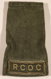 Royal Canadian Army RCOC Ordnance Corps 2 1/2" x 4 1/4" Shoulder Title Epaulet Fabric Patch Badge