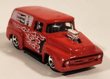 2010 Hot Wheels HW Performance 1956 Ford Truck Champion Spark Plugs Red Die Cast Toy Car Hot Rod Vehicle