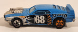2010 Hot Wheels Demolition Derby Rivited Light Blue Die Cast Toy Car Vehicle