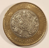 2001 Mexico 10 Pesos Bimetallic Metal Coin