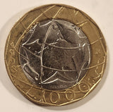 1998 Italy 1000 Lire Bi-Metallic Metal Coin