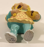 Vintage 1984 OAA Cabbage Patch Kids Girl in Yellow Dress Lick Spoon Holding Bowl 2 3/8" PVC Toy Figure