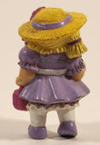 Vintage 1984 OAA Cabbage Patch Kids Girl in Purple Dress with Flowers and Watering Can 2 3/8" PVC Toy Figure