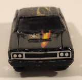 1998 Playing Mantis Johnny Lightning Street Freaks 1970 AMC Rebel Machine Black with Flames Die Cast Toy Car Vehicle with Opening Hood
