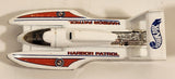 1998 Hot Wheels Police Squad Hydroplane Harbor Patrol White Die Cast Toy Speed Boat Vehicle