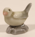 Grey Sparrow Song Bird Miniature 1 1/8" Porcelain Figurine