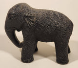 Black Clay Elephant 5" Long Pottery Figurine Ornament
