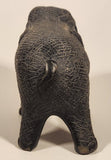 Black Clay Elephant 5" Long Pottery Figurine Ornament