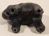 Black Clay Elephant 5" Long Pottery Figurine Ornament