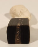 Antique Carved Bone Head Bust of Nefertiti Miniature 2 1/2" Figurine Mounted on Carved Horn Base