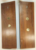 Vintage 1960s Girotti Sculptured Art Aztec Mayan Man Woman 3D Chalkware Wood Wall Plaques Set of 2