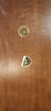 Vintage 1960s Girotti Sculptured Art Aztec Mayan Man Woman 3D Chalkware Wood Wall Plaques Set of 2