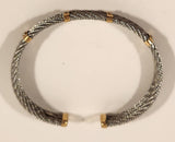 Gold and Silver Tone 3 Steel Cable Bracelet