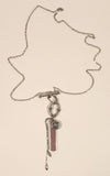 Clin D' Oeil Cancer Ribbon Flower Design Rhinestone Center 28" Chain Necklace
