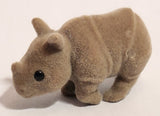 2010 Kinder Surprise Wild Animal Babies Rhinoceros Fuzzy Felt 1 5/8" Plastic Toy Figure