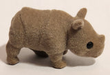 2010 Kinder Surprise Wild Animal Babies Rhinoceros Fuzzy Felt 1 5/8" Plastic Toy Figure
