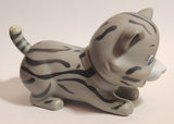 Rare Grey Striped Cat Simba 5" Hard Rubber Toy Figure