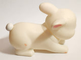 Rare White Bunny Rabbit 4 3/4" Hard Rubber Toy Figure