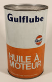 Vintage Gulf Gulflube SAE 30 1.13 Litre Motor Oil Metal Can FULL