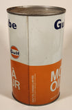Vintage Gulf Gulflube SAE 30 1.13 Litre Motor Oil Metal Can FULL