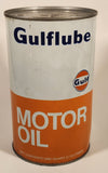 Vintage Gulf Gulflube SAE 30 1.13 Litre Motor Oil Metal Can FULL