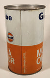 Vintage Gulf Gulflube SAE 30 1.13 Litre Motor Oil Metal Can FULL