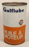 Vintage Gulf Gulflube SAE 30 1.13 Litre Motor Oil Metal Can FULL