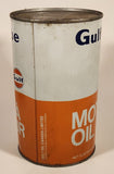 Vintage Gulf Gulflube SAE 30 1.13 Litre Motor Oil Metal Can FULL