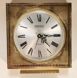 Vintage Caravelle Transistorized 6 Jewels 4 3/4" Brass Metal Desk Alarm Clock