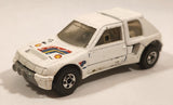 1989 Hot Wheels Peugeot 205 Rallye White #2 "Shell" Die Cast Toy Car Vehicle