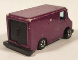 1990 Hot Wheels Color Racers II Letter Getter Maroon Mail Truck Die Cast Toy Delivery Vehicle