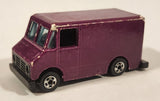 1990 Hot Wheels Color Racers II Letter Getter Maroon Mail Truck Die Cast Toy Delivery Vehicle