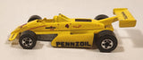 1992 Hot Wheels Thunderstreak Pennzoil Yellow Die Cast Toy Race Car Vehicle