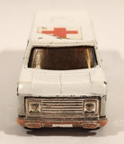 Vintage Unknown Brand Rescue Ambulance White Die Cast Toy Car Vehicle Made in Hong Kong