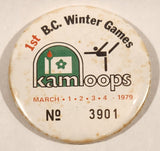 Rare 1979 March 1 2 3 4 Kamloops 1st B.C. Winter Games No. 3901 2 1/4" Round Button Pin