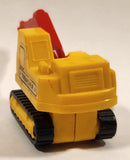 Trencher Excavator Wind Up Yellow and Red Die Cast Toy Construction Vehicle with Rubber Tracks