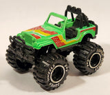Super Wheels 4x4 Jeep Bright Green with Red and Yellow Die Cast Toy Car Vehicle