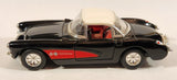Sunnyside Superior SS 5709 1957 Corvette Black with White Roof Pull Back 1/32 Scale Die Cast Toy Car Vehicle with Opening Doors and Hood